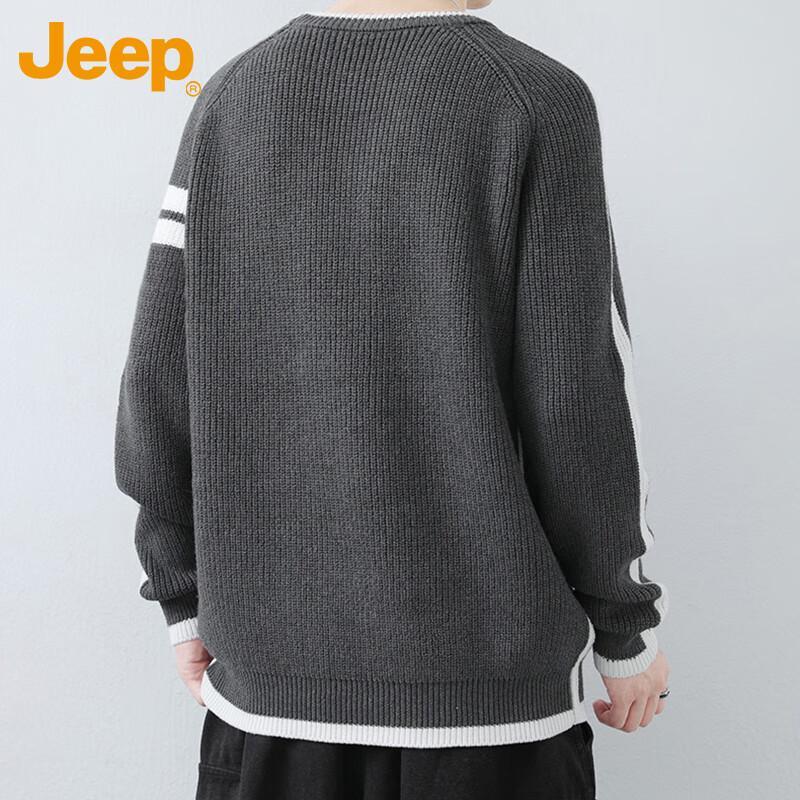 Jeep Men's Loose Fit Premium Thick Knit Sweater