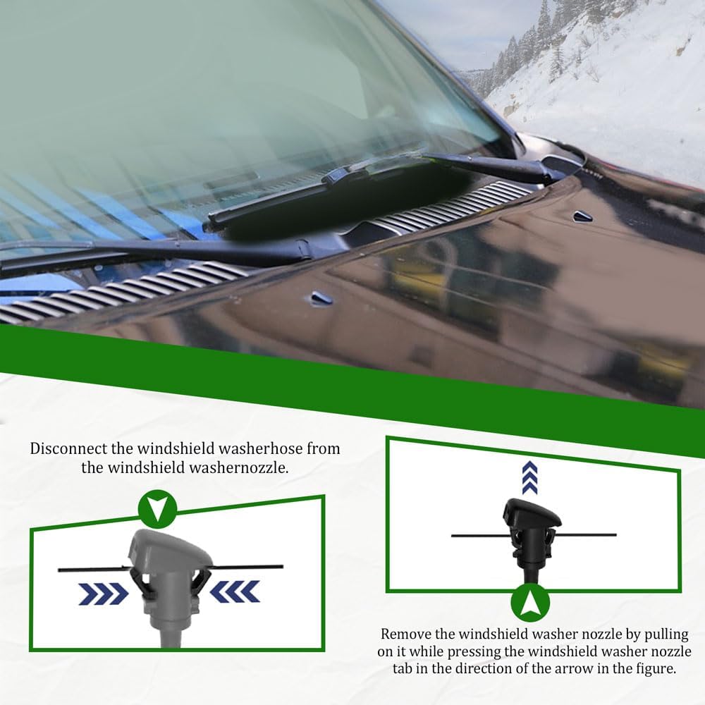 Front Windshield Washer Nozzles, Washer Nozzle Kit, 2PCS | Washer Spray Jet Kit Compatible with Most Vehicles, Replaces