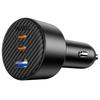 WIWU Wi-CC026 PD 200W Fast Charging Adapter for Vehicle USB A + Dual Type C 3 Ports Car Charger