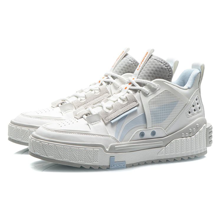 Li Ning Comfortable Casual Mid-Top Sneakers Men Sneakers White Blue AGCR311-1