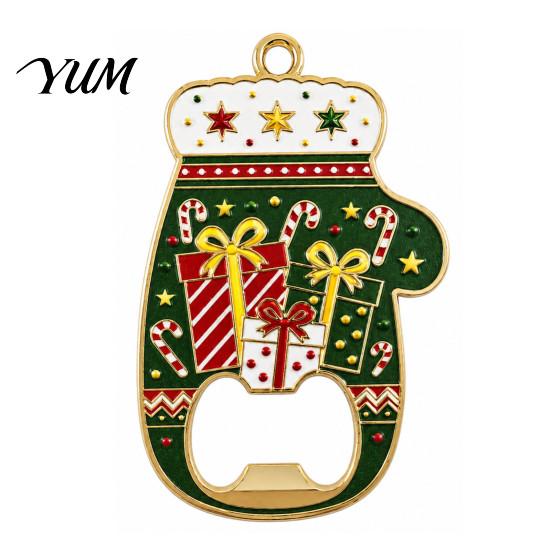 Holiday Kitchen Gadget Accessories Christmas Glove Bottle Opener, Shape Remover with Magnetic Backing, Tree Hanging Ornament Durable Zinc Alloy