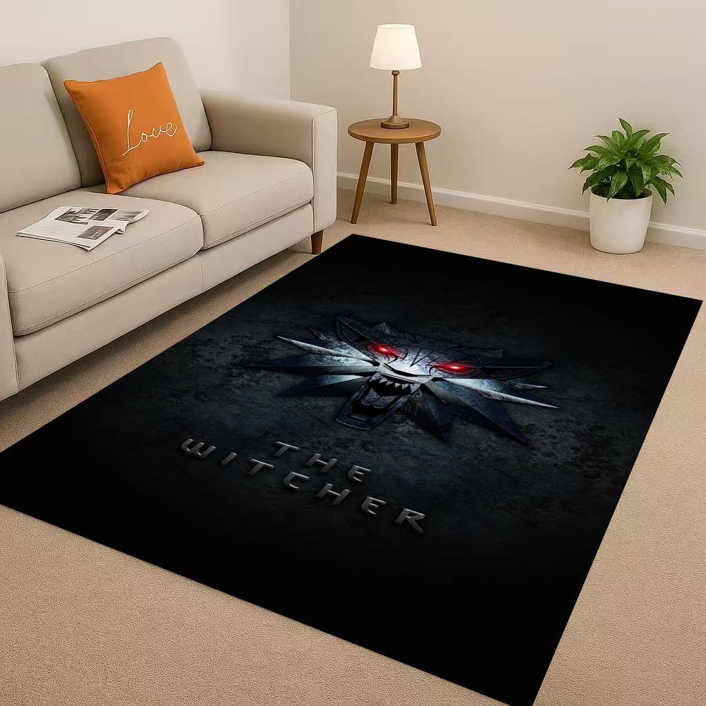 3D The W-Witcher Game Geralt Gamer Cartoon Living Room Non-Slip Area Rug Carpet for Bedroom Playroom Sofa,Home Doormat Kid Gift