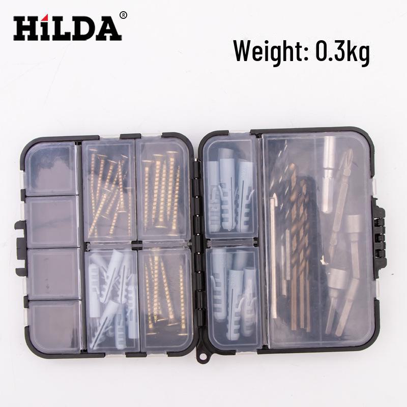 HILDA Electric Screwdriver & Drill Accessory Set: Screws, Small Yellow Croaker Expansion Screws, Socket Wrench.