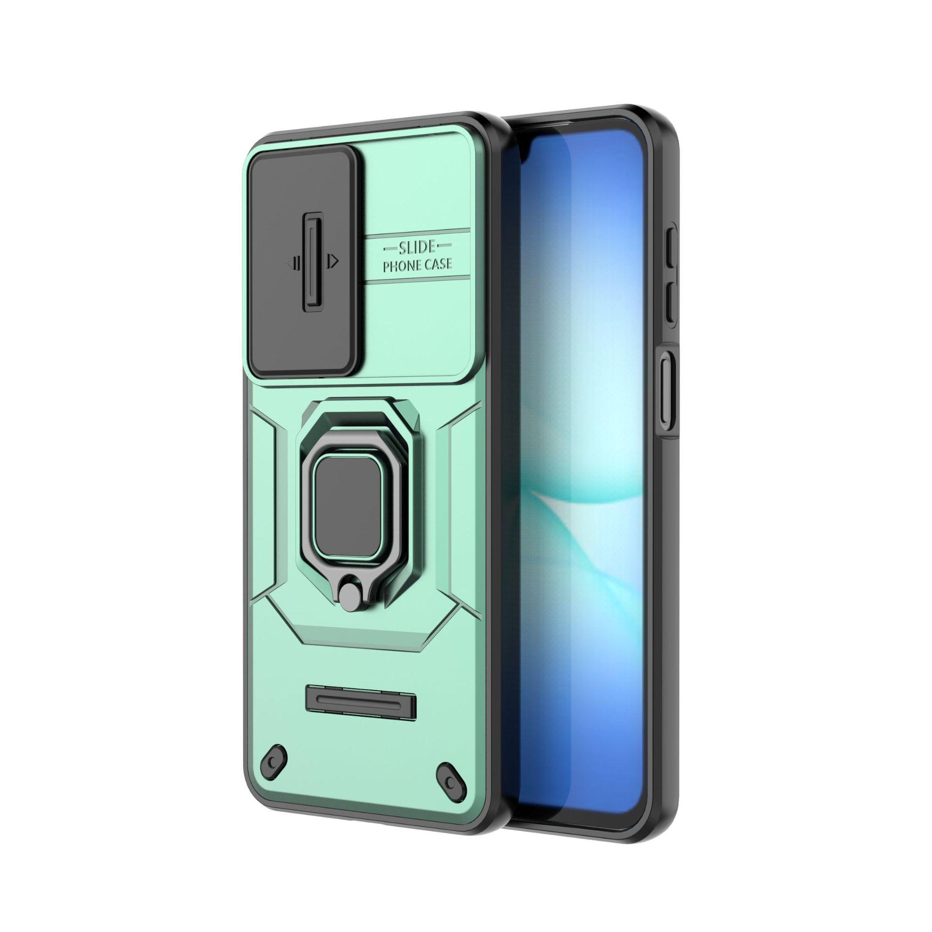 Samsung A17 Magnetic Battle Bear Ring Phone Case with Push-Window Protection A15 4G/A15 5G светло-зеленый
