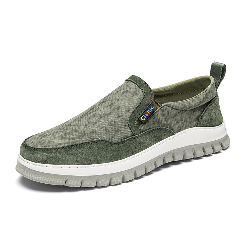 

Модная мужская парусиновая обувь для улицы с нескользящей подошвой, универсальные мужские лоферы, удобная обувь для вождения, новинка, мужская повседневная обувь, обувь для трекинга 44 зелёный