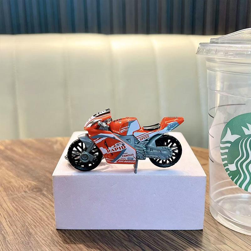 Trendy Cartoon Motorcycle Keychain Pendant - Cool Backpack Accessory and Gift