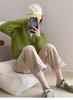 Avocado Green Double Zipper Knit Cardigan Sweater – Slimming, Versatile, Short Outerwear for Women