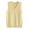 Damen Strickweste V-Ausschnitt Ärmellos Rippenbesatz Einfarbig Weste Tops Herbst Winter Lockere Passform Strickmode