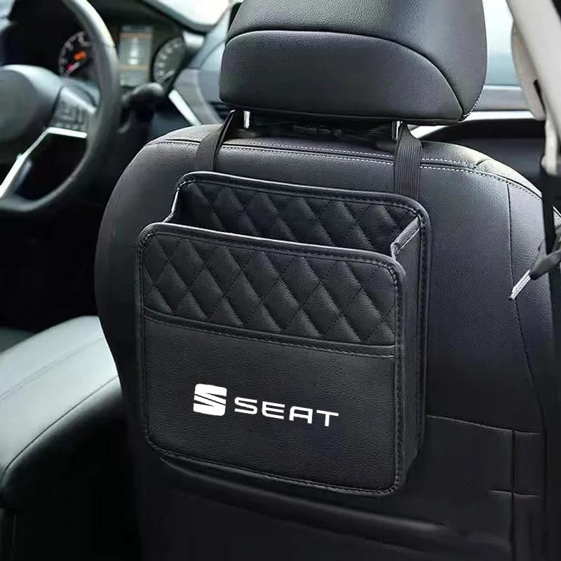 DCBE5 Car Multifunctional Seat Storage Bag Leather Storage Bag Garbage Bag For Seat FR Leon Ibiza Altea Exe 5f Mk3 TARRACO Accessories