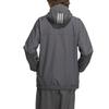 Adidas Solid Color Hooded Zip-Up Long Sleeve Jacket Men Jacket Gray IK7354