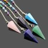 Natural Crystal Seven Chakra Colors Pendulum Pendant for Jewelry, Yoga, Handbags, Clothing, and Decor