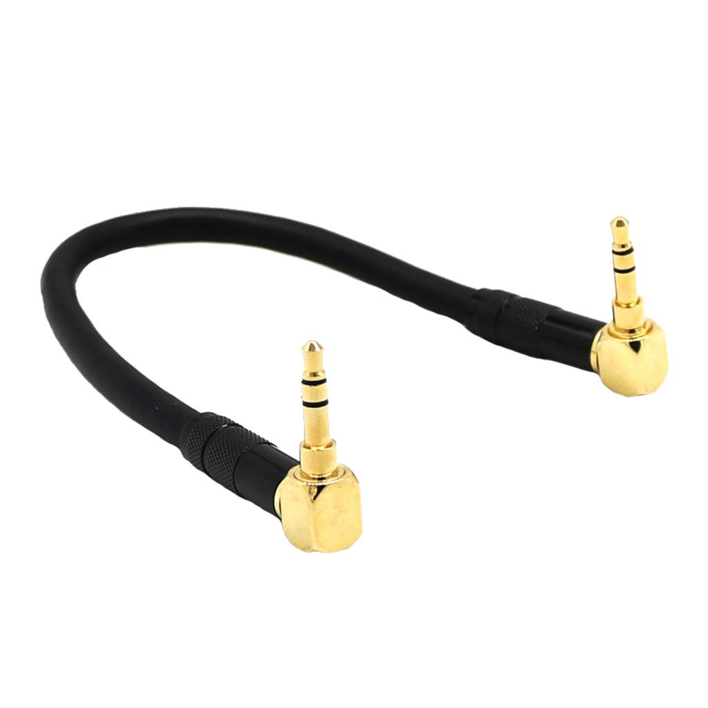 Car Headphone Splitter 3.5mm Male To Male AUX Cable 90 Degree Right Angle Cable Vehicle Stereo Equipment