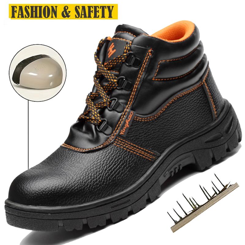 Steel Toe Boots Men Work Boots Anti-smash Anti-puncture Work Sneakers Waterproof Boots Indestructible Protective Work Boots