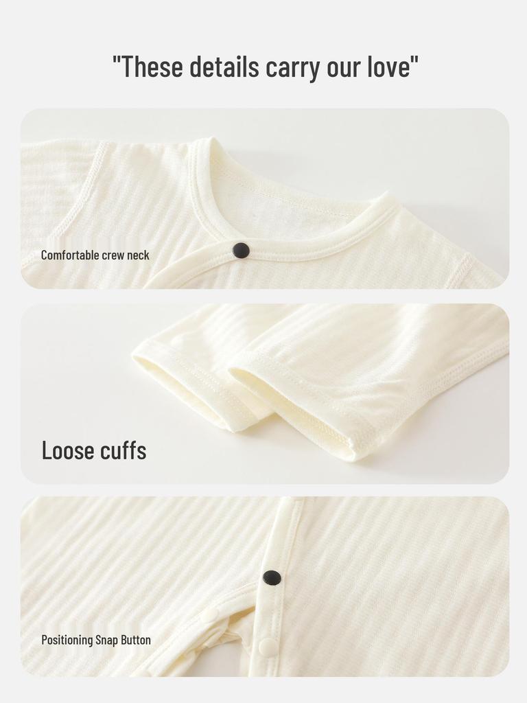 Baby Pure Cotton Long Sleeve Air Conditioning Pajamas - Soft, Skin-Friendly, Breathable, Four Seasons Bodysuit