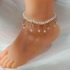 Elegant Pearl Tassel Anklet with Crystals - European & American Fashion