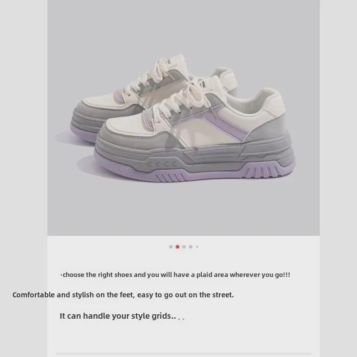 Women's Versatile White Thick-Soled Casual Shoes - 2025 Spring Collection