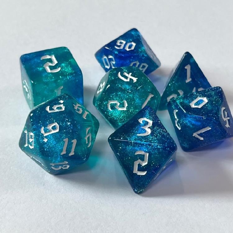 7Pcs Acrylic Multiple Side Dices Different Size Digital Number Dices Kids Adult