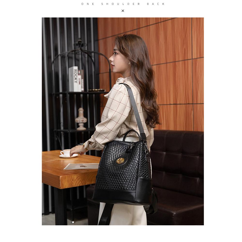 2024 Nowy damski plecak projektant wysokiej jakości miękka skóra prosty splot modny plecak duża pojemność torby szkolne na ramię