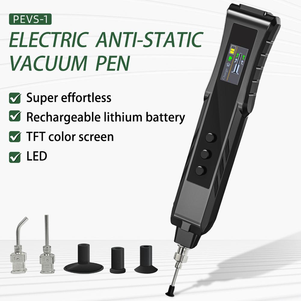 Electric Rechargeable Vacuum Pickup Tool Anti Static Suction Picker Up Hand Tool with 3 Suction Cups for IC Component Placement