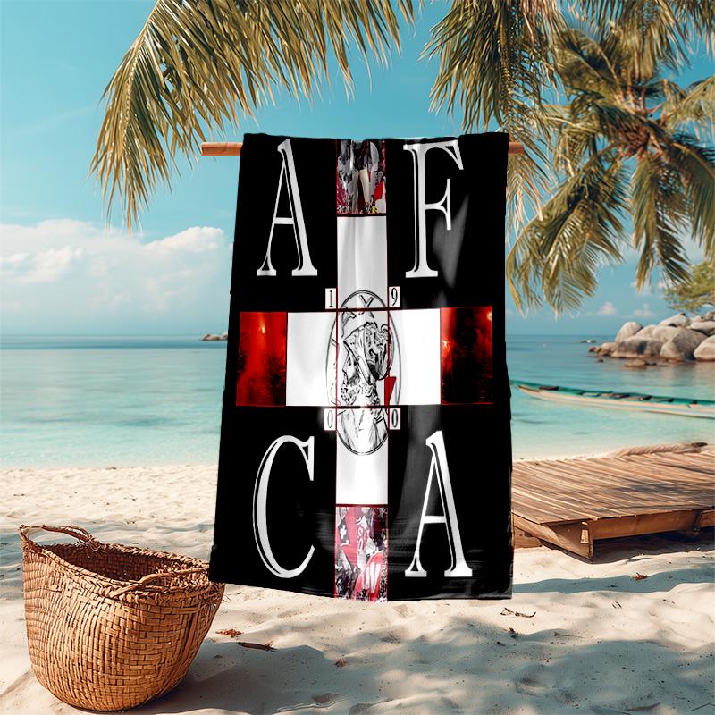 proof beach towel with AFC Ajax pattern - soft,absorbent,quick-drying,machine washable - perfect for swimming,camping,bathing