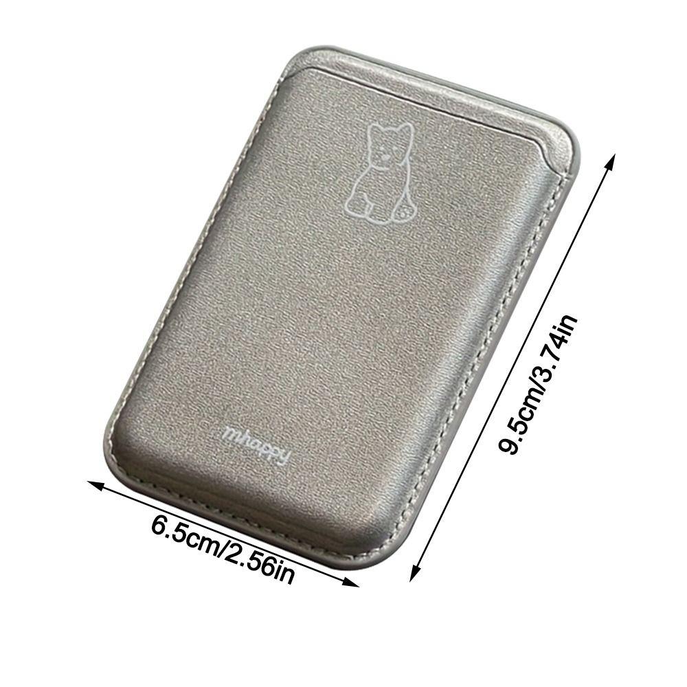Cute Cat Phone Card Holder Dustproof Pu Leather Card Wallet Cover Anti-Fingerprint Magsafe Card Case For iPhone