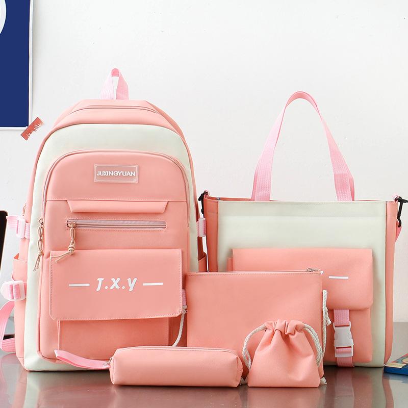 Primary School Boys Five Piece Set Junior High School Students High School Students Backpack Female College Students Backpack