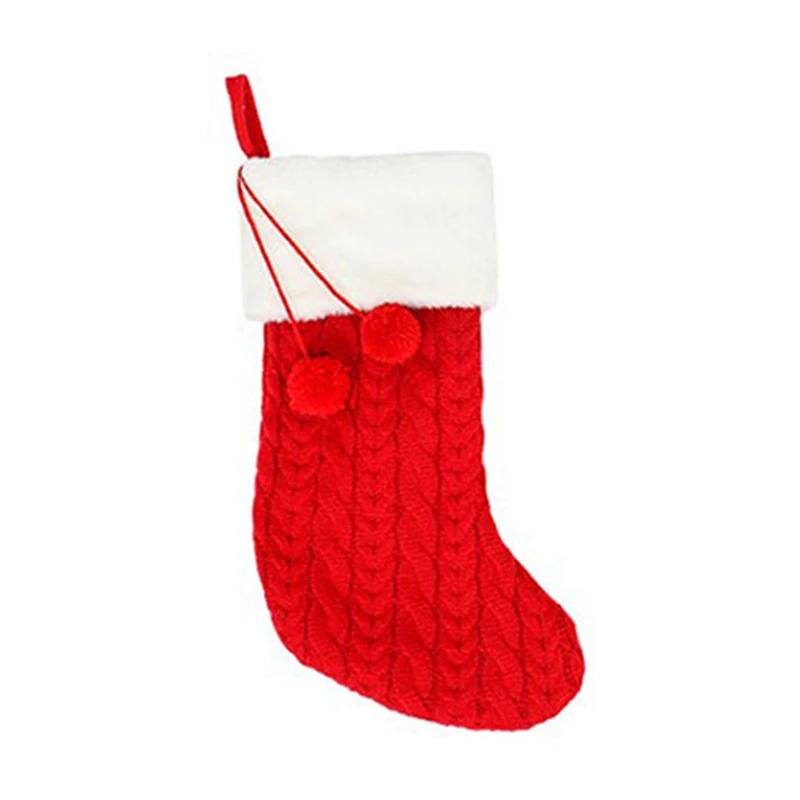 Cute Christmas Stockings Socks Fireplace Hanging Stockings Plush Personalized Home Party Decoration with Snowman Santa Elk Bear