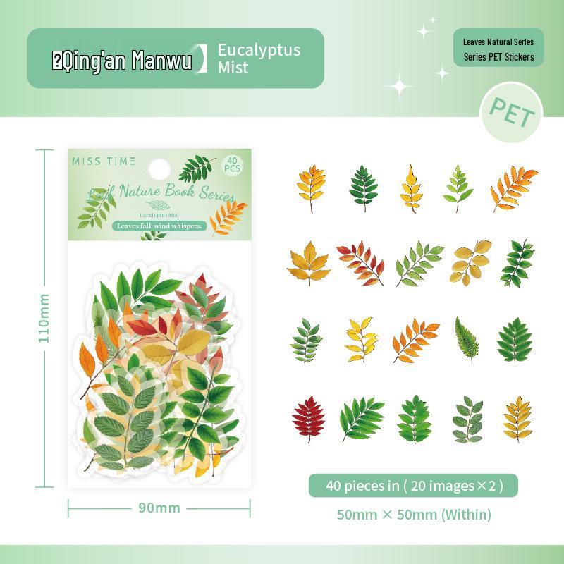 Shí Guāng Leaf Natural Series: Tree-Themed Journal Scenery Stickers (6 Styles)