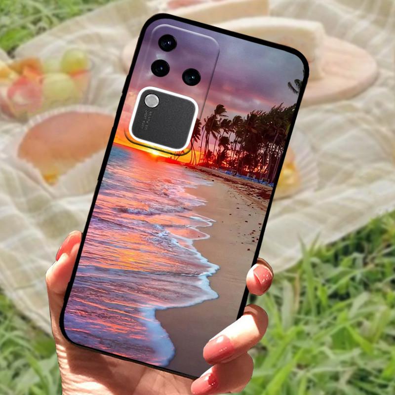 For Vivo V30 Pro Case For Vivo V30 Lite Shockproof Silicone Soft Marble Black Bumper Funda Coque for Vivo V30 V2318 Phone Shell