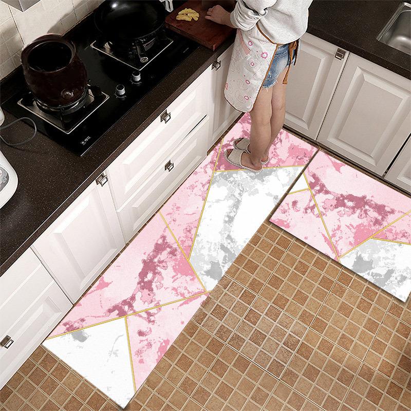 Waterproof Non-Slip Kitchen Floor Mats Absorbs Water Dirt-Resistant Wash-Free Entrance Door Carpet