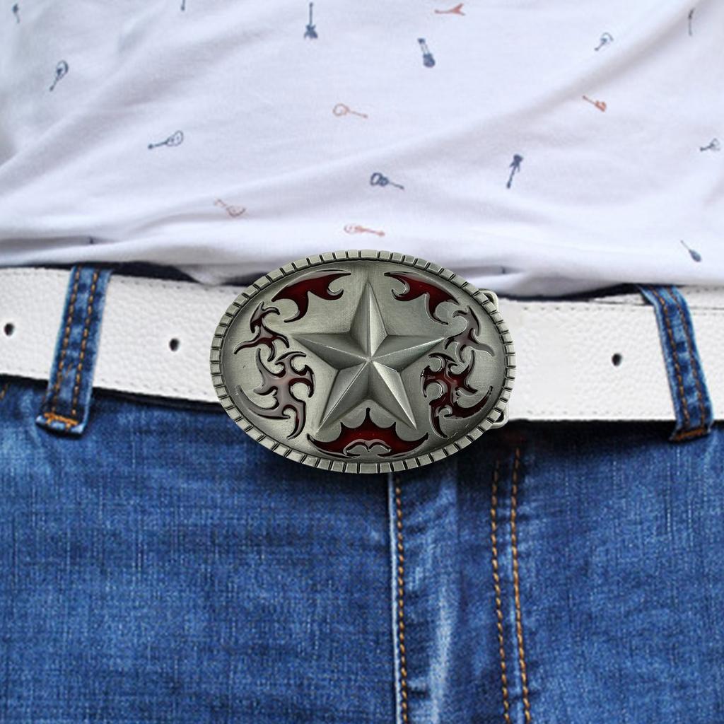 Replacement Belt Buckle Retro Star Metal Leather Craft Belt Buckle Photo Props Punk Belt Buckles for Men Women