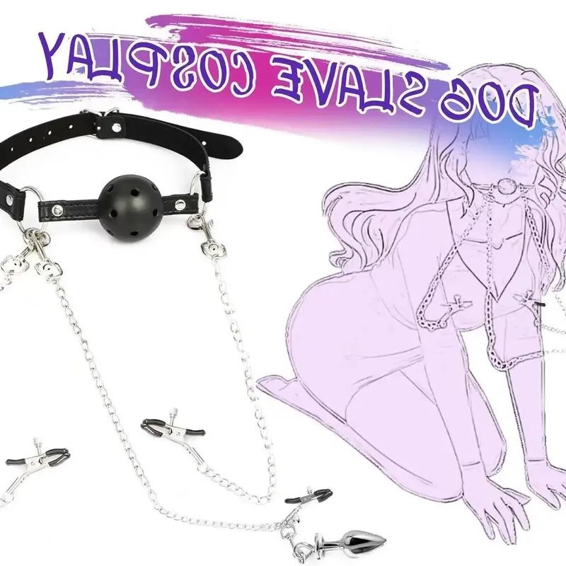 Sex Products BDSM Bondage Gear Sexual Props Couple Game Anal Plug Gag Slave Erotic Breast Pump Slave Erotic Shibari Games Breast