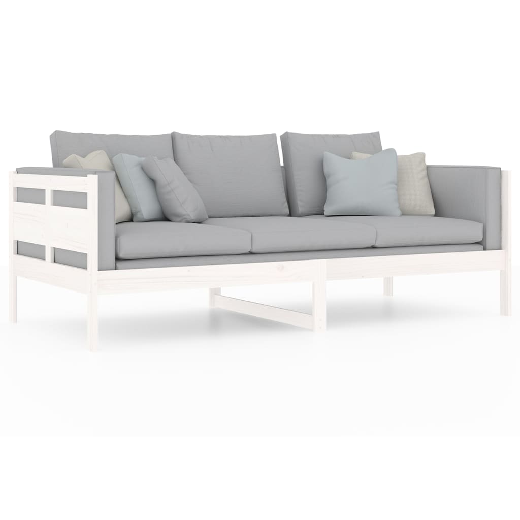Vidaxl Daybed, White, Solid Pine Wood, 90X200 Cm