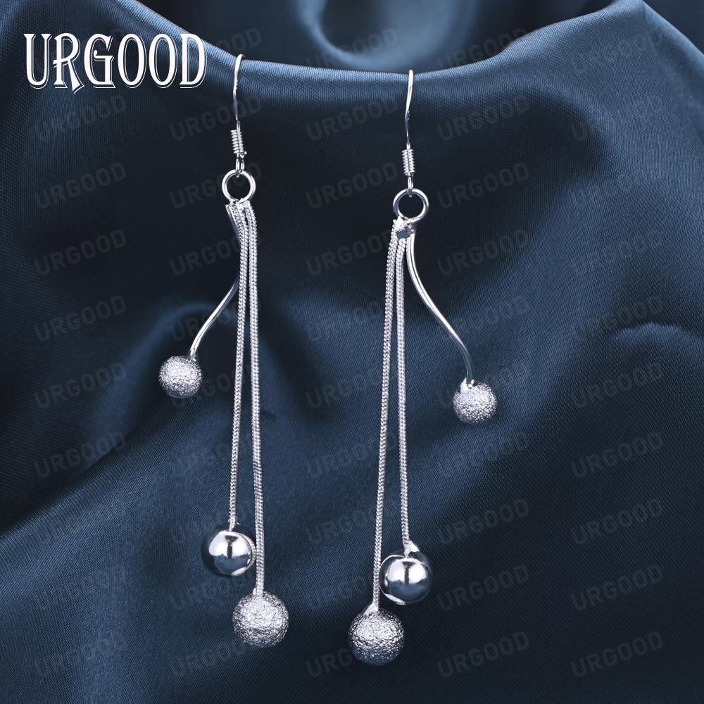 925 Sterling Silber Charming Bead Anhänger Piercing Ohrringe Mode Hochzeit Schmuck