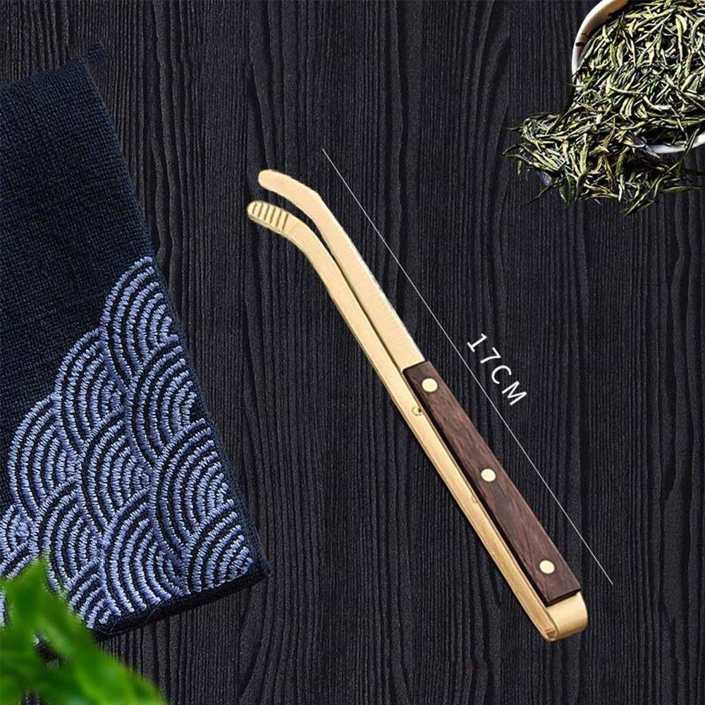 Wooden Tea Clip Heat-resistant Tea Tong Needle Set Portable Teaspoon  Tea