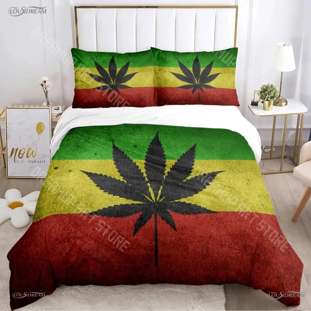 3D-Druck Bob Marley Musik Bettbezug Decke Bettwäsche-Sets Weiche Steppdeckenbezüge und Kissenbezüge für Jugendliche Jungen Einzelbett Doppelbett