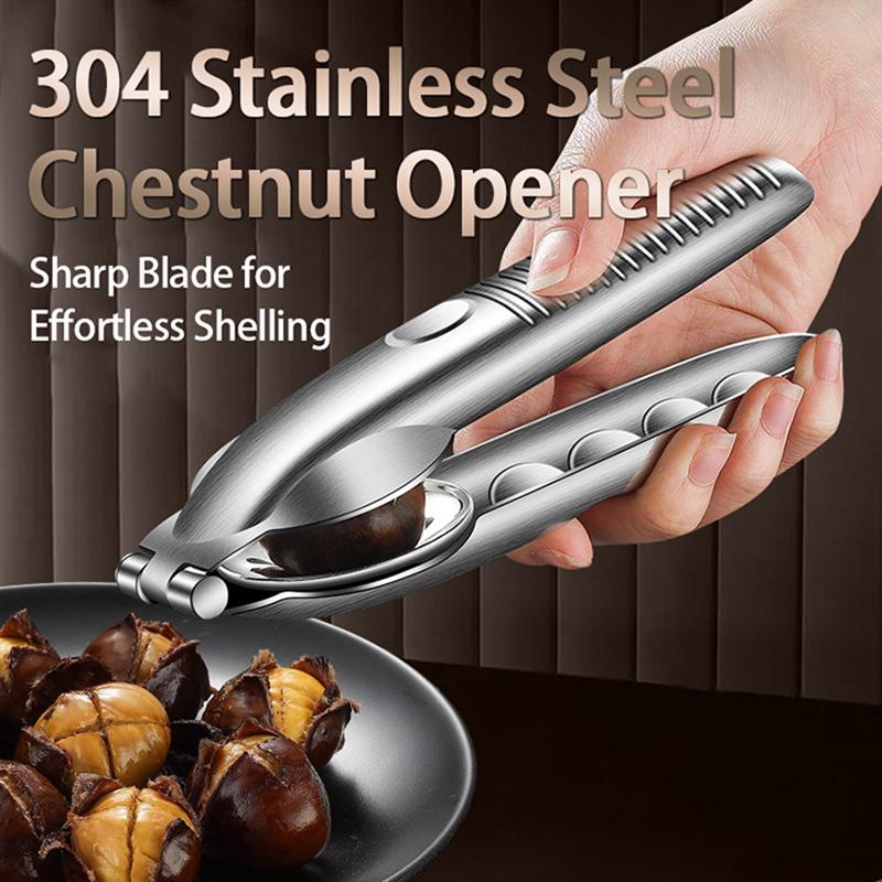 Chestnut Clip Nutcracker Opener Quick Clip Cross Chestnut Nut Cracker Chestnut Opener Stainless Steel Kitchen Tool SGGJ005
