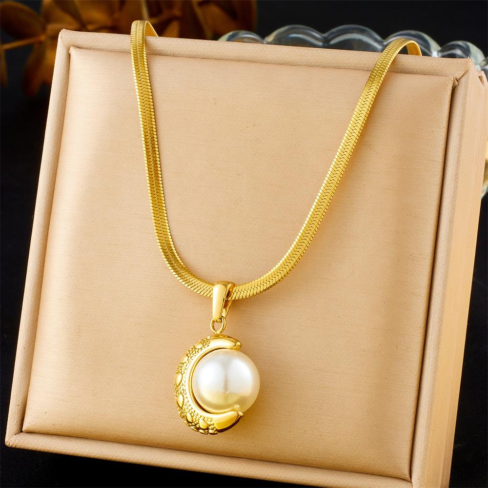 Vintage Heart Fan Shape Blue Turquoise Pearl Drop Earrings Necklace Set with Fashion Gold Accents