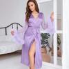 Womens Thin Ice Silk Bathrobe Feather Soft Sleepwear Loungewear 2026