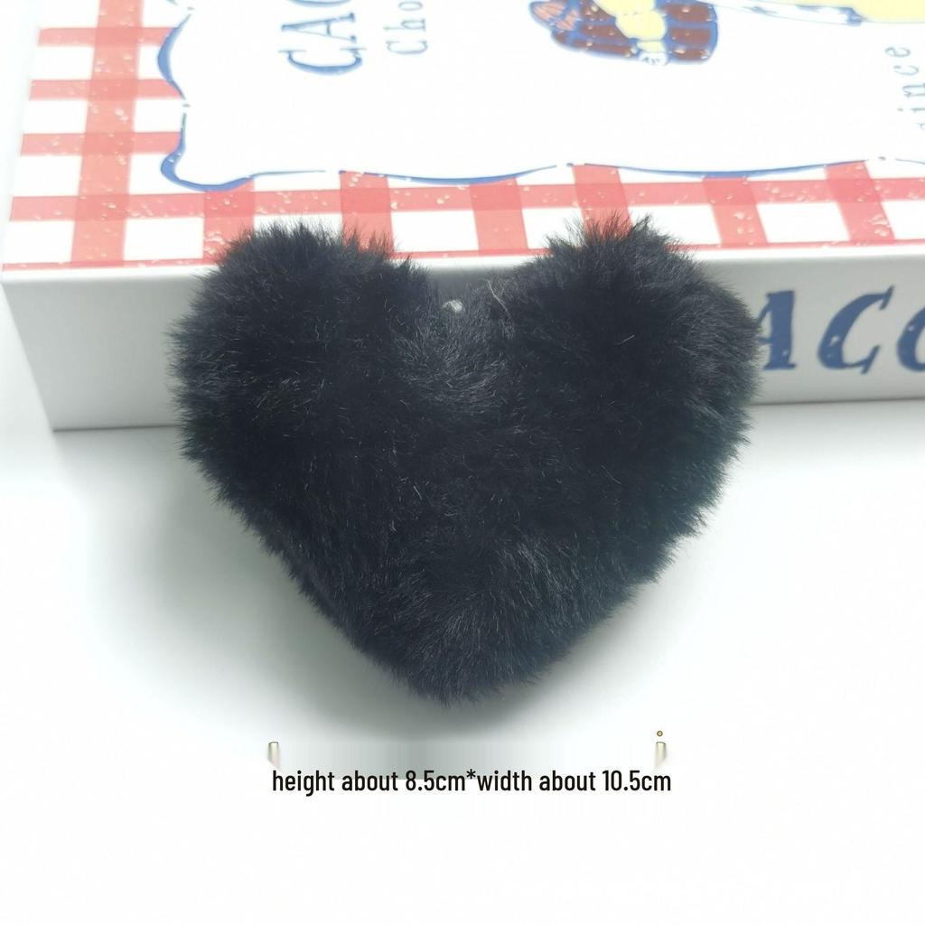 Leopard Print Plush Heart Pendant for Bags and Hair Accessories in Claw Machines
