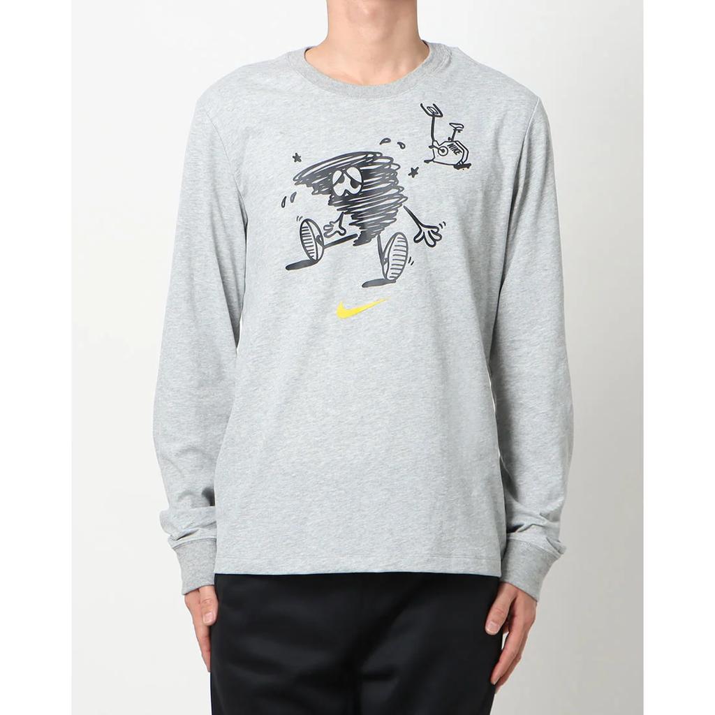 Nike Cartoon Pattern Printed Round Neck Slim Fit Long Sleeve T-Shirt Men tops Gray DM5693-063