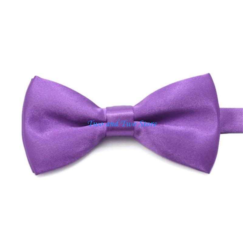 HX6F Kids Double Layer BowTie For School Event Birthday Party Soft Polyester Adjustable Neckband for Children Formal Occasion
