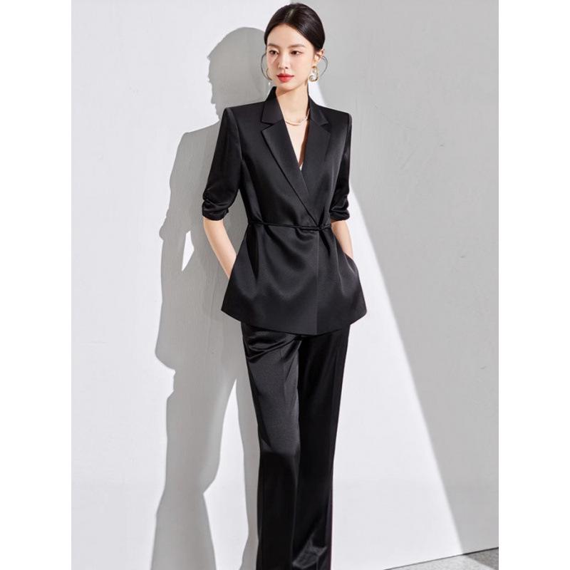 

Plus Size Women s Summer Suit Jacket - New Chinese National Style, Thin and Western-inspired, Set for Plus Size MM. 5XL брудно-білий