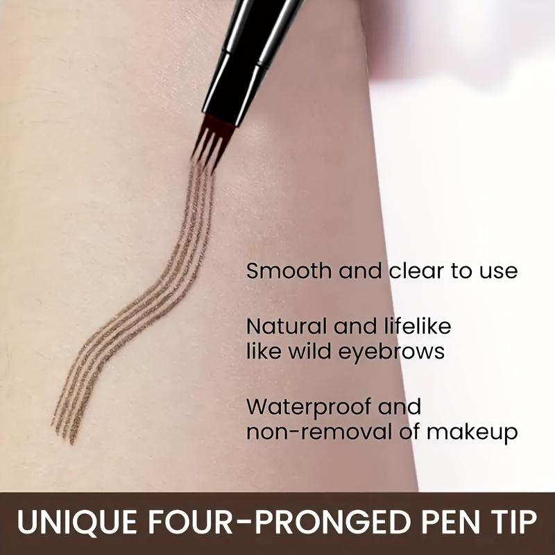 Eyebrow Pencil Long-Lasting Fast Drying 4 Split Head Waterproof Eyebrow Pencil - Precise Tip for Defined Brows - Suitable for All Skin Types