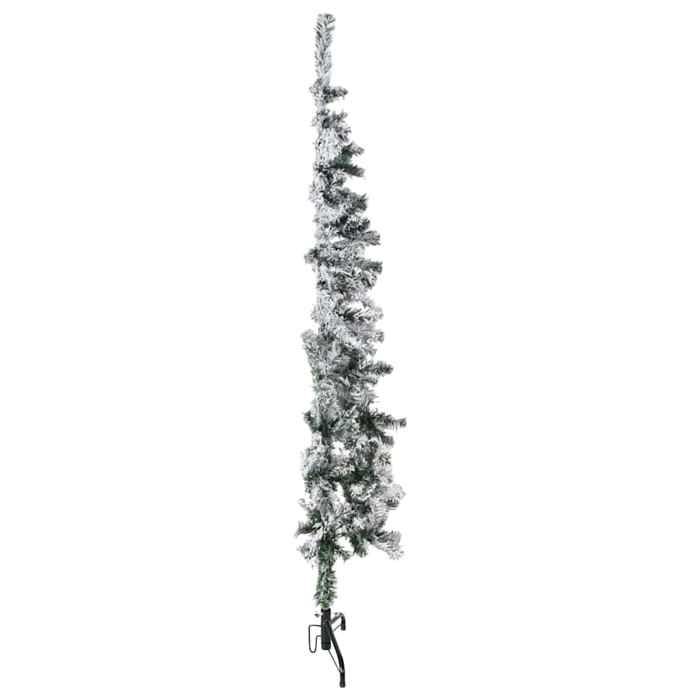 VidaXL Demi Artificial Christmas Tree Slim with Flocked Snow Christmas Tree Holiday Decoration Christmas Ornament 344605