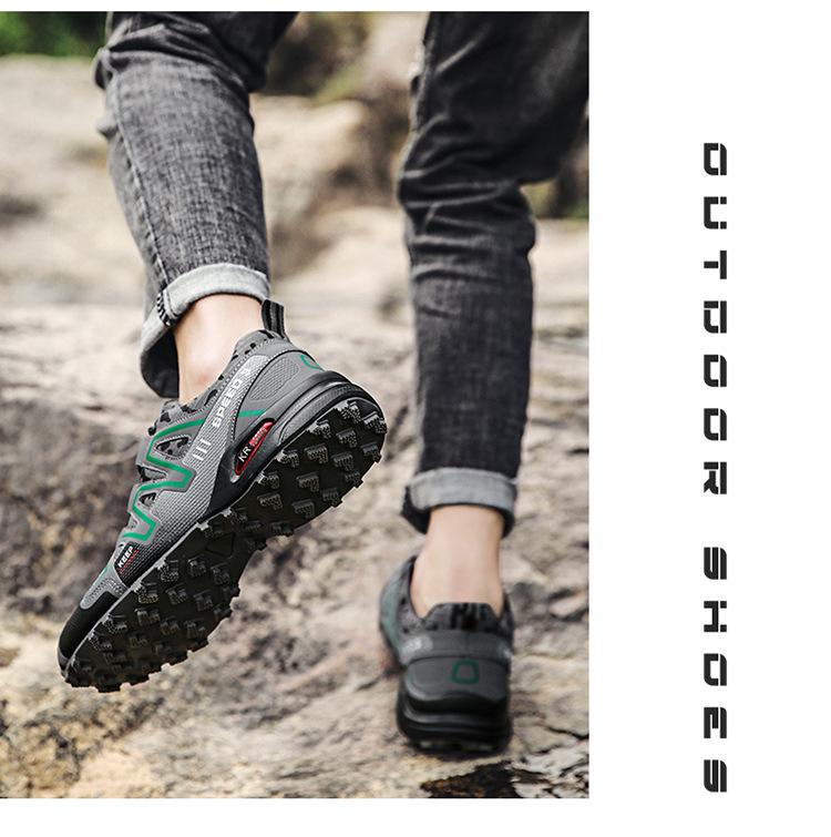 2025 Men's Camouflage Off-Road Running and Hiking Shoes - Breathable Plus Size for Outdoor and Travel Activities