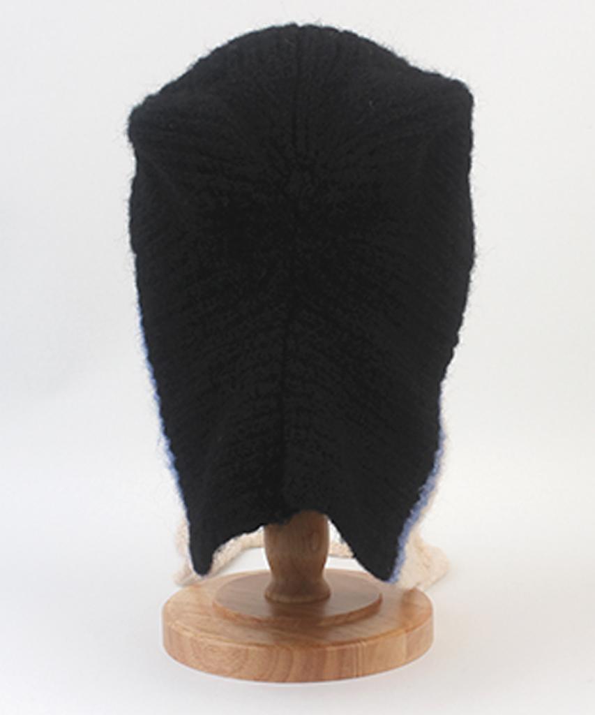 Yunibeosyeolkemiseuteuli Wool Twotone Cat Black Earflap Hat