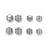 S999 Sterling Silver Hexagonal Spacer Beads with Six-Character Mantra for DIY Bracelet Weaving and Wenwan Accessories.