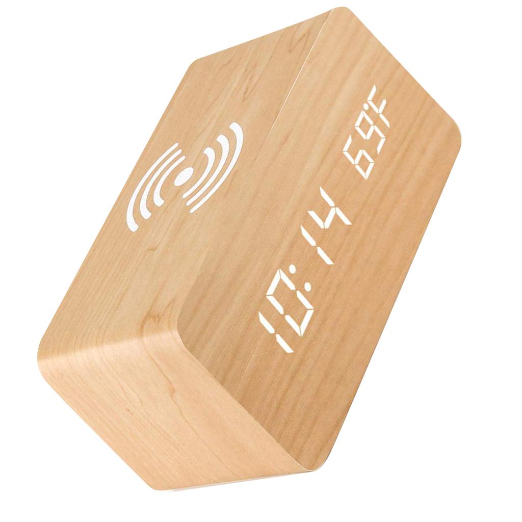 Digital Alarm Clock with Wireless   LED Desk Alarm Clock Temperature Display