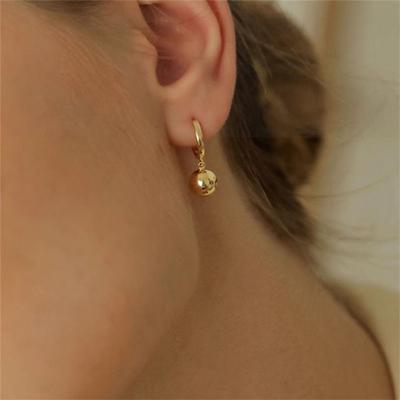 Vintage Small Smooth Ball-Shape Drop Dangle Earring for Women Creative Gold Color Pendant Earring Charming Female Ear 2026 New